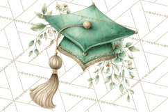 Graduation Cap Clipart PNG, Watercolor Graduation Hat Tassel Product Image 4
