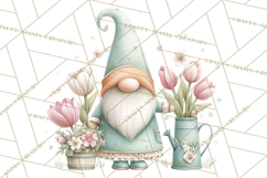 Spring Garden Gnome Clipart, Gnome PNG, Cute Garden Clip Art Product Image 5