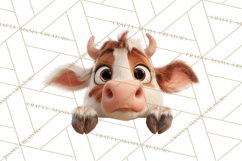 Peeking Cute Animals Clipart, Large-Eyed Baby Creatures, PNG Product Image 5