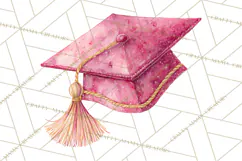 Graduation Cap Clipart PNG, Watercolor Graduation Hat Tassel Product Image 5