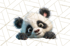 Peeking Cute Animals Clipart, Large-Eyed Baby Creatures, PNG Product Image 2