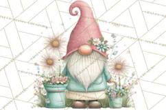 Spring Garden Gnome Clipart, Gnome PNG, Cute Garden Clip Art Product Image 2
