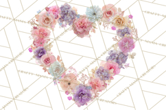 Floral Frames Clipart, Girly Pastel Flower Frames, Oval Png Product Image 3