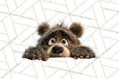 Peeking Cute Animals Clipart, Large-Eyed Baby Creatures, PNG Product Image 4