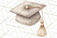 Graduation Cap Clipart PNG, Watercolor Graduation Hat Tassel Product Image 4