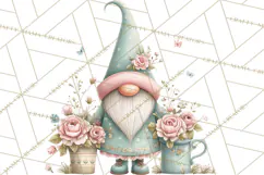 Spring Garden Gnome Clipart, Gnome PNG, Cute Garden Clip Art Product Image 4