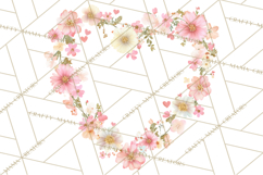 Floral Frames Clipart, Girly Pastel Flower Frames, Oval Png Product Image 5