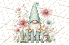 Spring Garden Gnome Clipart, Gnome PNG, Cute Garden Clip Art Product Image 5