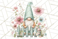 Spring Garden Gnome Clipart, Gnome PNG, Cute Garden Clip Art Product Image 5
