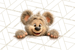 Peeking Cute Animals Clipart, Large-Eyed Baby Creatures, PNG Product Image 5