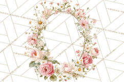 Floral Frames Clipart, Girly Pastel Flower Frames, Oval Png Product Image 2