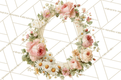 Floral Frames Clipart, Girly Pastel Flower Frames, Oval Png Product Image 3
