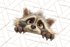 Peeking Cute Animals Clipart, Large-Eyed Baby Creatures, PNG Product Image 3
