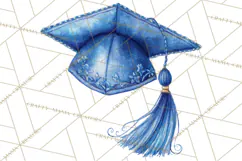 Graduation Cap Clipart PNG, Watercolor Graduation Hat Tassel Product Image 4