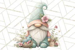 Spring Garden Gnome Clipart, Gnome PNG, Cute Garden Clip Art Product Image 4