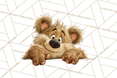 Peeking Cute Animals Clipart, Large-Eyed Baby Creatures, PNG Product Image 4