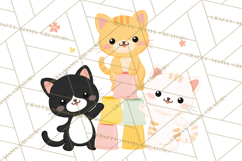 Kawaii Cat Clipart, Cute Kitten PNG, Fun Cat Illustrations Product Image 3