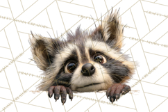 Peeking Cute Animals Clipart, Large-Eyed Baby Creatures, PNG Product Image 5