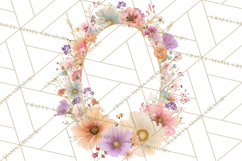 Floral Frames Clipart, Girly Pastel Flower Frames, Oval Png Product Image 5