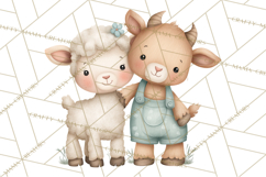 Spring Animals Clipart, Baby Bunny Lamb Chick Duckling Png Product Image 5