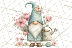 Spring Garden Gnome Clipart, Gnome PNG, Cute Garden Clip Art Product Image 5