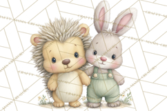 Spring Animals Clipart, Baby Bunny Lamb Chick Duckling Png Product Image 3