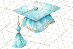 Graduation Cap Clipart PNG, Watercolor Graduation Hat Tassel Product Image 3