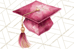 Graduation Cap Clipart PNG, Watercolor Graduation Hat Tassel Product Image 4