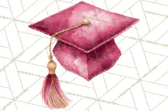 Graduation Cap Clipart PNG, Watercolor Graduation Hat Tassel Product Image 4