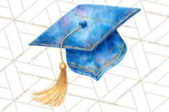 Graduation Cap Clipart PNG, Watercolor Graduation Hat Tassel Product Image 5