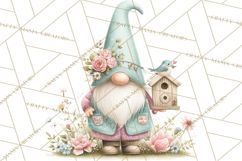 Spring Garden Gnome Clipart, Gnome PNG, Cute Garden Clip Art Product Image 5