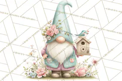 Spring Garden Gnome Clipart, Gnome PNG, Cute Garden Clip Art Product Image 5