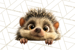 Peeking Cute Animals Clipart, Large-Eyed Baby Creatures, PNG Product Image 5