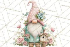 Spring Garden Gnome Clipart, Gnome PNG, Cute Garden Clip Art Product Image 2