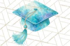 Graduation Cap Clipart PNG, Watercolor Graduation Hat Tassel Product Image 2