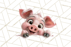 Peeking Cute Animals Clipart, Large-Eyed Baby Creatures, PNG Product Image 3