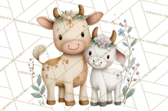 Spring Animals Clipart, Baby Bunny Lamb Chick Duckling Png Product Image 3