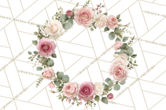 Floral Frames Clipart, Girly Pastel Flower Frames, Oval Png Product Image 3