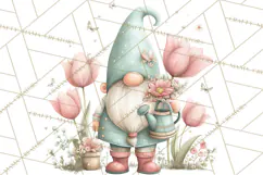 Spring Garden Gnome Clipart, Gnome PNG, Cute Garden Clip Art Product Image 3