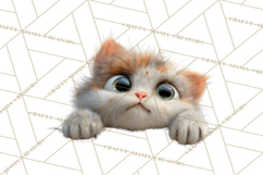 Peeking Cute Animals Clipart, Large-Eyed Baby Creatures, PNG Product Image 4