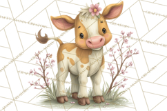 Spring Animals Clipart, Baby Bunny Lamb Chick Duckling Png Product Image 4