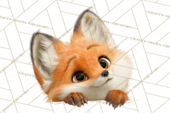 Peeking Cute Animals Clipart, Large-Eyed Baby Creatures, PNG Product Image 5