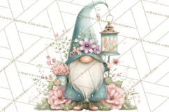 Spring Garden Gnome Clipart, Gnome PNG, Cute Garden Clip Art Product Image 5