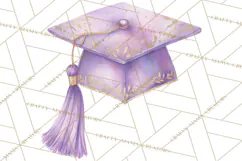 Graduation Cap Clipart PNG, Watercolor Graduation Hat Tassel Product Image 5