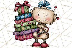 Adorable Birthday Robot Clipart, Playful Toy Robot Clip Art Product Image 4