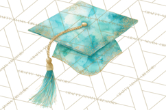 Graduation Cap Clipart PNG, Watercolor Graduation Hat Tassel Product Image 3