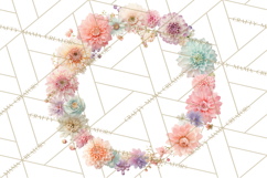 Floral Frames Clipart, Girly Pastel Flower Frames, Oval Png Product Image 3