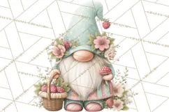 Spring Garden Gnome Clipart, Gnome PNG, Cute Garden Clip Art Product Image 5