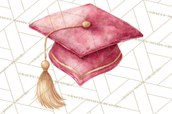 Graduation Cap Clipart PNG, Watercolor Graduation Hat Tassel Product Image 5