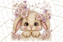 Peeking Large-Eyed Easter Animals PNG Pastel Illustrations Product Image 2